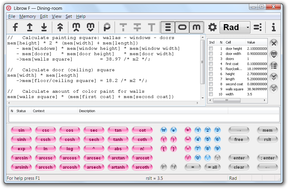 Fig. 1. Calculator interface.