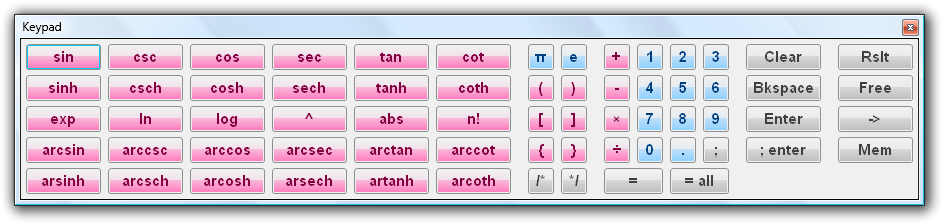 Fig. 2. Calculator keypad in Vista style.