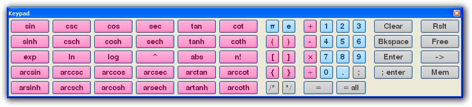 Fig. 2. Calculator keypad in XP style.