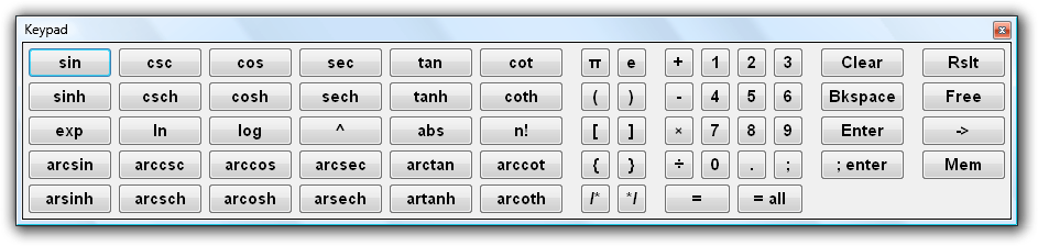 Fig. 2. Vista keypad in system colors.