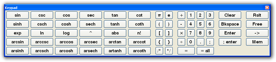 Fig. 3. XP keypad in system colors.