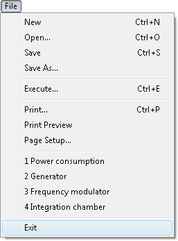 Fig. 1. Exit command in menu.