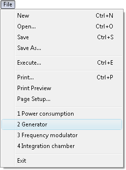 Fig. 1. File 1, 2, 3, 4 commands in menu.