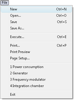 Fig. 1. File New command in menu.