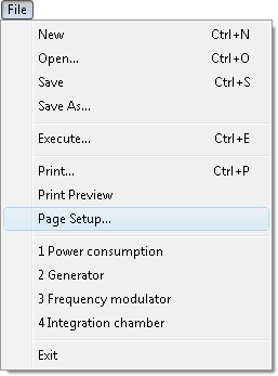 Fig. 15. Page Setup command in menu.