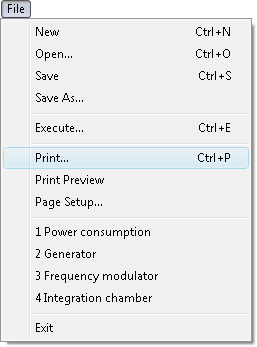 Fig. 1. File Print command in menu.