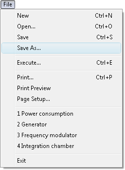 Fig. 1. File Save As command in menu.