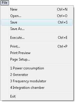 Fig. 1. File Save command in menu.