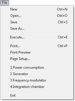 Fig. 1. File menu.