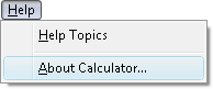 Fig. 1. About Calculator command in menu.