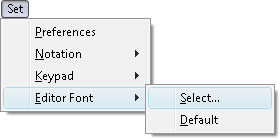 Fig. 2. Select Editor Font command in menu.