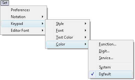 Fig. 1. Set Default Keypad Color command in menu.