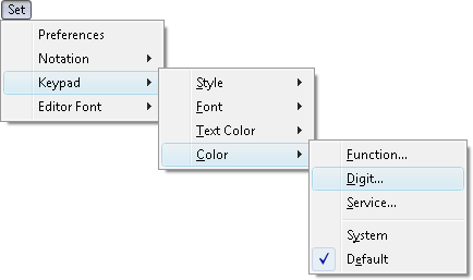 Fig. 1. Set Digit Color command in menu.