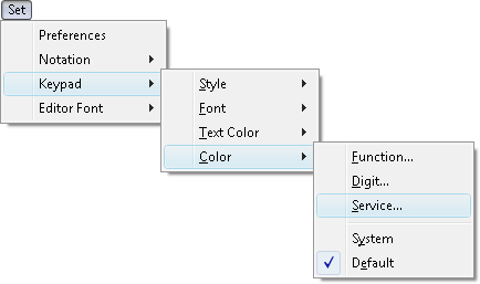 Fig. 1. Set Service Color command in menu.
