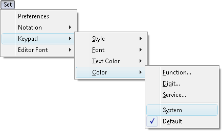 Fig. 1. Set System Keypad Color command in menu.