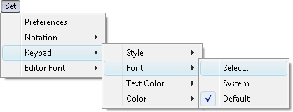 Fig. 1. Select Keypad Font command in menu.