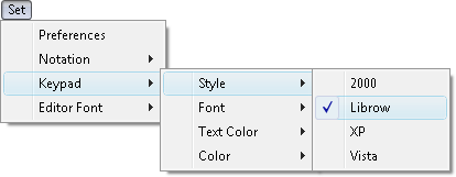 Fig. 1. Set Librow Keypad Style command in menu.