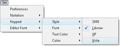 Fig. 1. Set Vista Keypad Style command in menu.