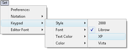 Fig. 1. Set XP Keypad Style command in menu.