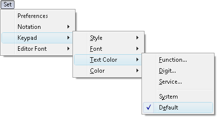 Fig. 1. Set Default Keypad Text Color command in menu.