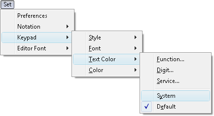 Fig. 1. Set System Keypad Text Color command in menu.