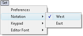 Fig. 1. Set West Notation command in menu.