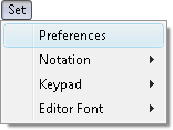 Fig. 1. Set Preferences command in menu.