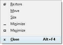 Fig. 1. Close command in system menu.