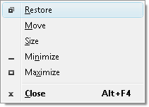 Fig. 1. Restore command in system menu.