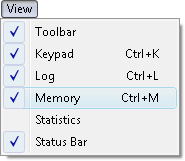 Fig. 1. View Memory command in menu.