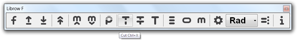 Fig. 2. Cut command in toolbar.